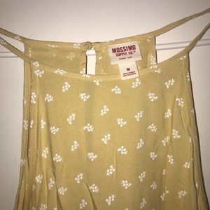 NWOT Yellow Halter Sundress w Floral Decal Print